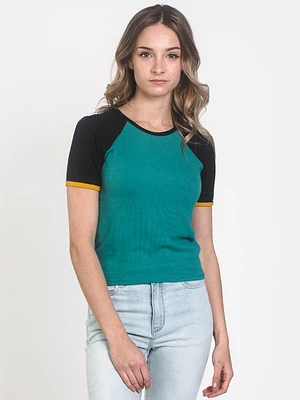 Womens Sonia Ribbed Tee - Clearance
