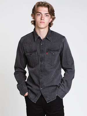 Mens Barstow Western Shirt - Black - Clearance