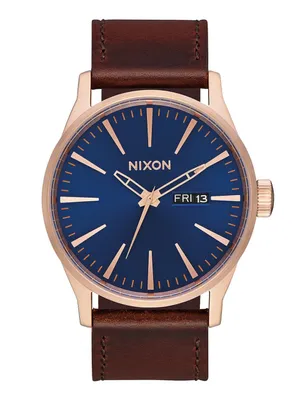 NIXON SENTRY LEATHER - ROS/NVY/BROWN WATCH