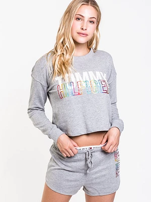 Womens Sleep Rainbow Iridescent Crew - Clearance