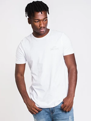 Mens Longline Short Sleeve T-shirt- White - Clearance