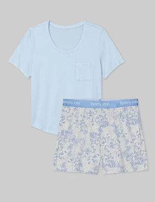 Women's Second Skin Sleep Pocket Tee & Short Set