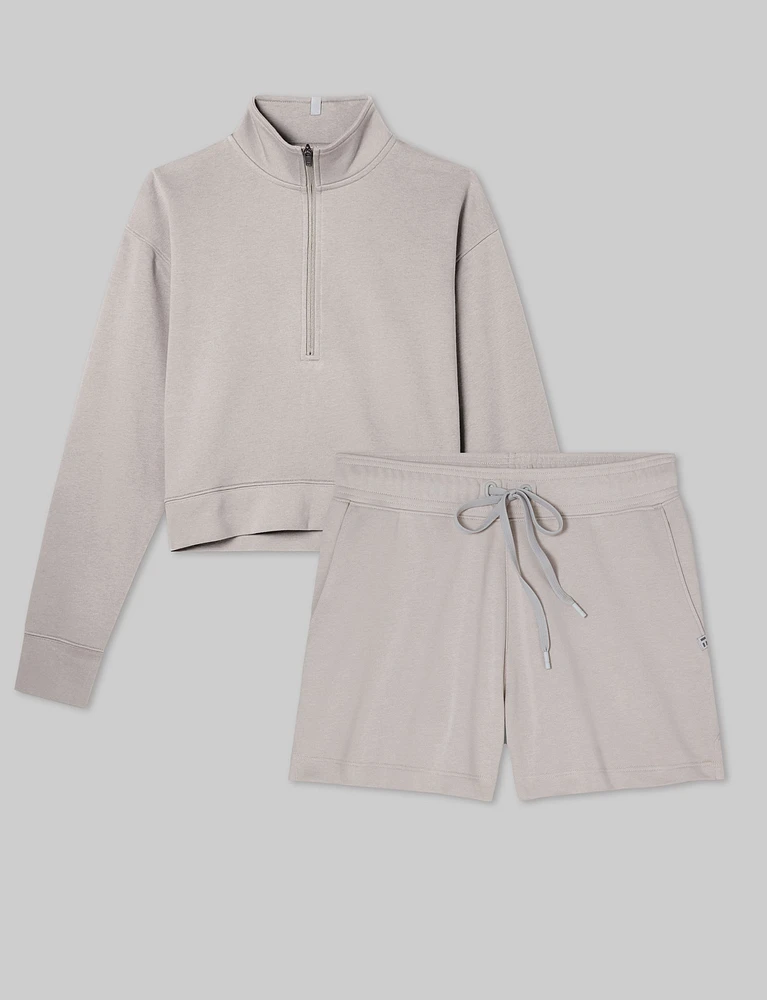 Women's French Terry Half-Zip & Short Set
