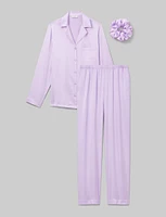 Women's Silk Pajama Set & Scrunchie