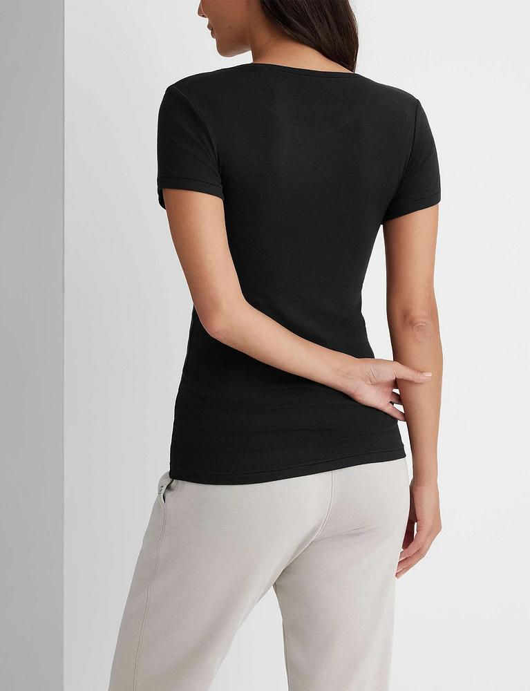 Women's Micro Rib Cap Sleeve Tee