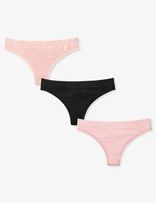 Women's Second Skin and Luxe Rib Thong (3-Pack)