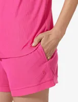 Women's Second Skin Micro Rib Short Sleeve Top and Pajama Set