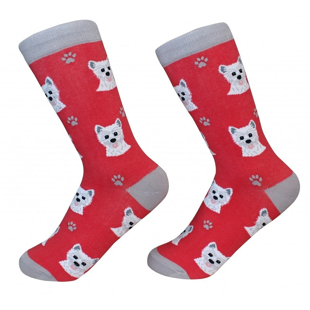 Sock Daddy - Westie - Red - Crew - Unisex