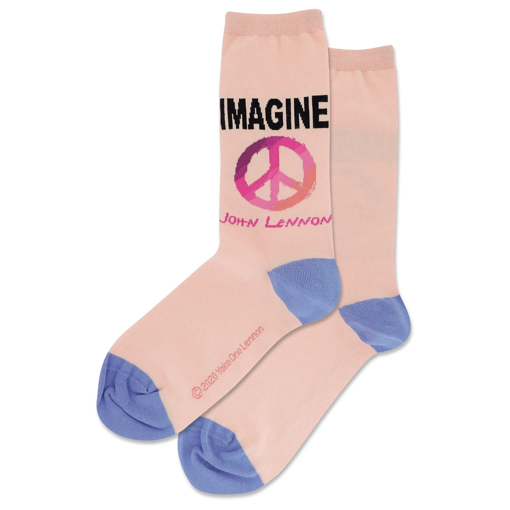 Hot Sox - John Lennon Imagine - Blush - HSW40025 - Crew - Women's