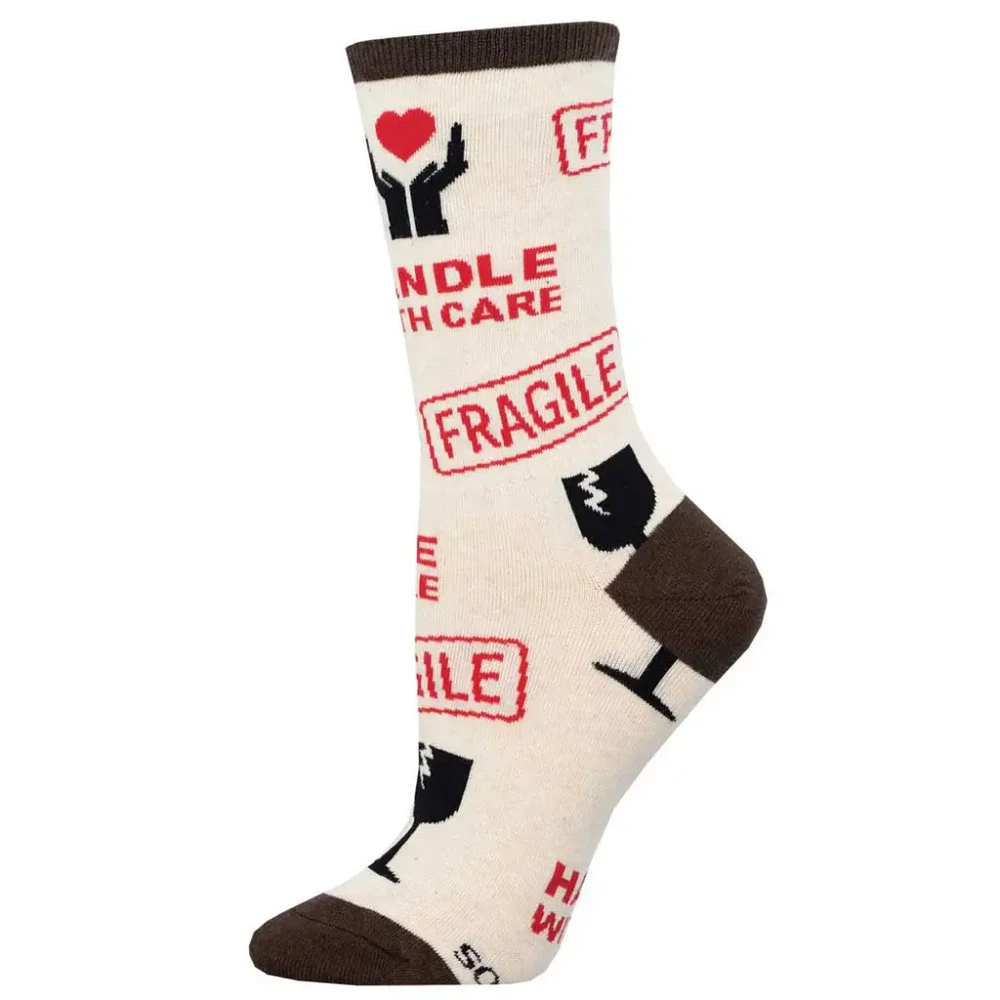 Socksmith - Handle With Care - Ivory Heather - Crew - Women's