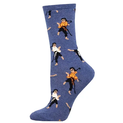 Socksmith - Martial Arts - Blue Heather - Crew - Women's