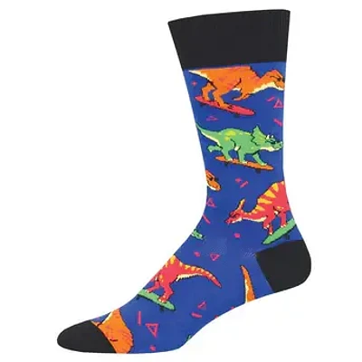 Socksmith - Skate Or Dinosaur - Blue - MNC1695 - Crew - Men's