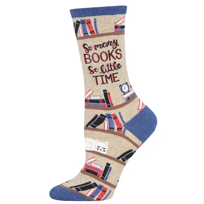 Socksmith - Time For A Good Book - Hemp Heather - Crew - Women's