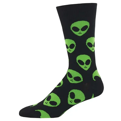 Socksmith - We Come In Peace - Black - MNC1537 - Crew -  Men's