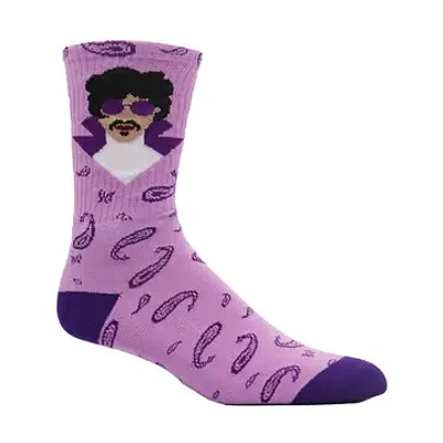 Moxy Socks - Purple Paisley Pop Crew - OSFM