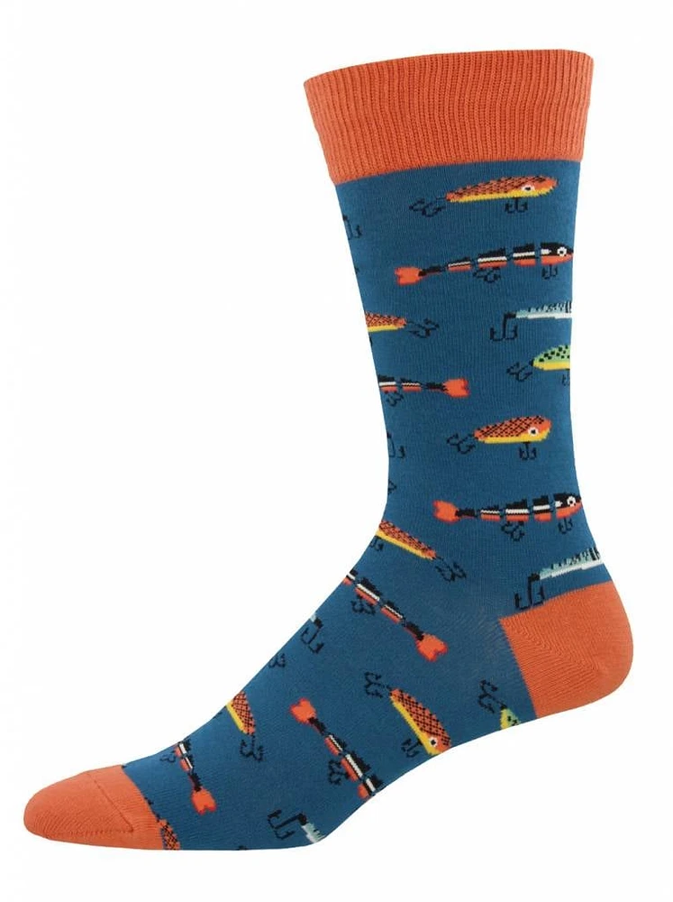 Socksmith - Just Fishin' - Steel Blue - MNC661 - Crew - Men's