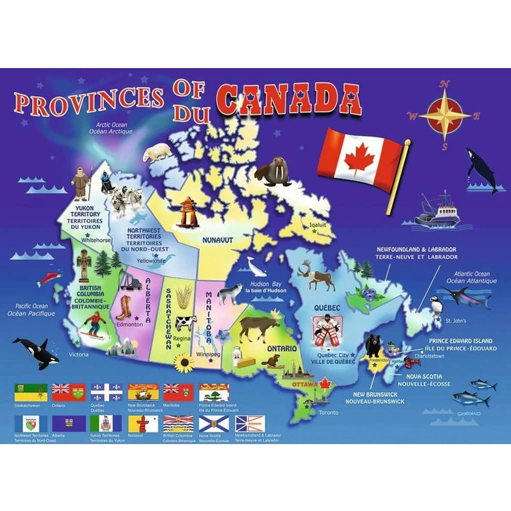 Ravensburger Carte du Canada - 100 pièces XXL