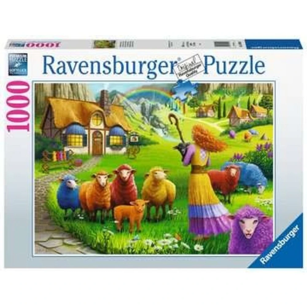 Ravensburger Laine de mouton heureux - 1000 pièces