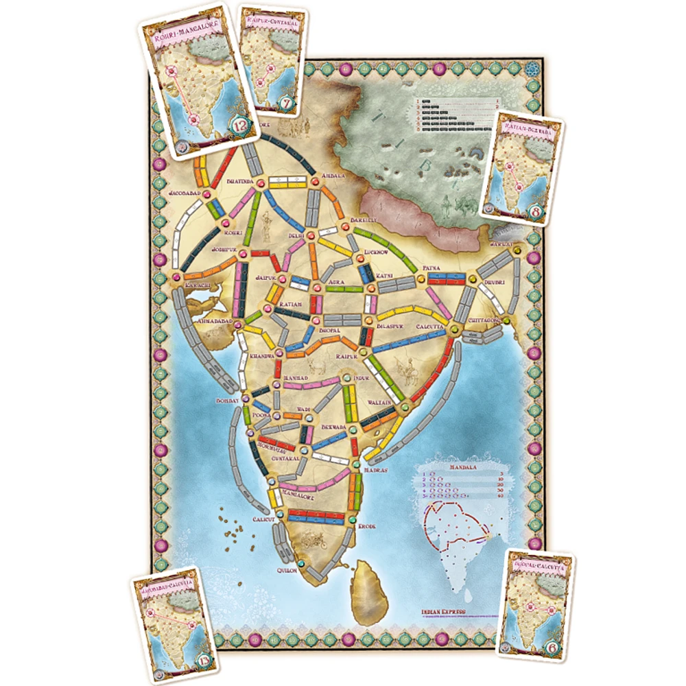 Ticket to Ride - Map #2 - India/Switzerland (Multilingual)