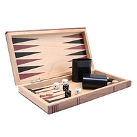 Ensemble 3-en-1 - Backgammon/Échecs/Dames en bois