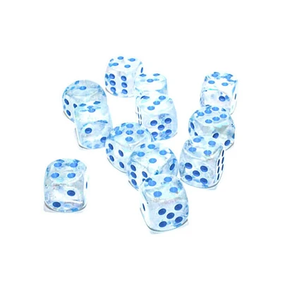 12 dés 6 16mm Borealis Luminary - Glaçons avec picots bleus