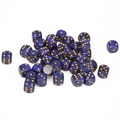 36 dés 6 12mm picotés ''Goln Cobalt''