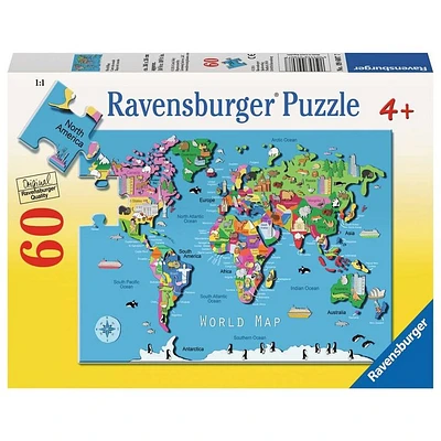 Ravensburger Carte du monde Mapa del Mundo - 60 pièces