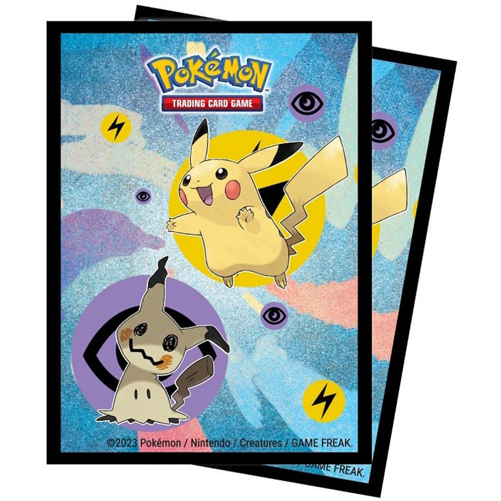 (UP) Pokemon Sleeves - Pikachu & Mimiku - 65 Unités - 66mm x 91mm