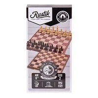 Jeu d'échecs et dames - magnétique (Edition peachwood) (Multilingue)