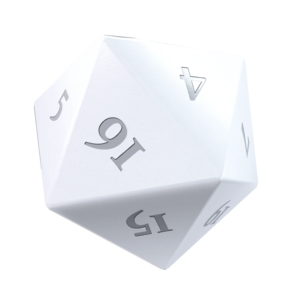 (UP) Heavy Metal D20 Dice Set - 2 Piece Set - Vivid White