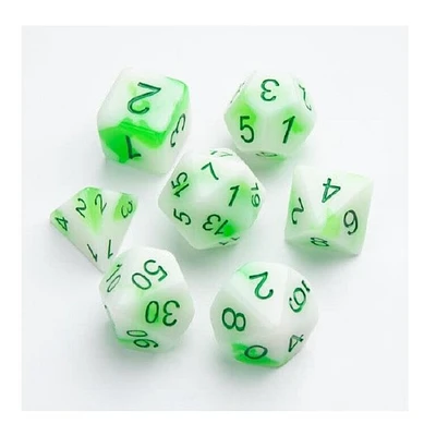 (Gamegenic) Glow Series RPG Set - 7 Piece Set - Toxic Stones