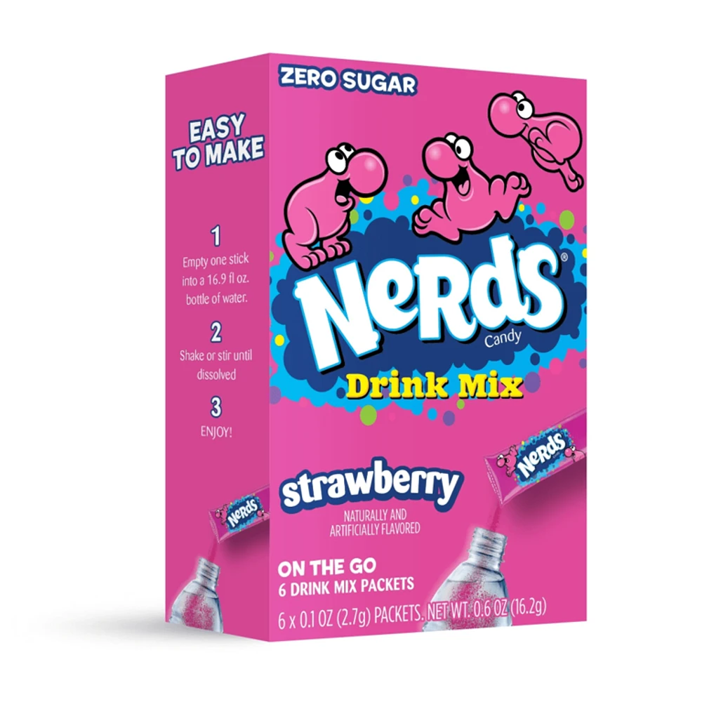 Nerds Drink - Mix on the Go - Zero Sugar - Strawberry - 6 packets