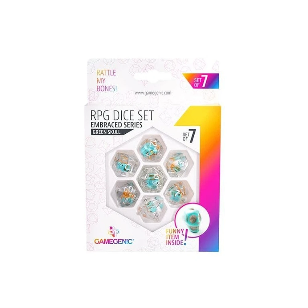 (Gamegenic) Embraced Series RPG Set - 7 Piece Set - Green Skull