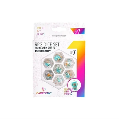 (Gamegenic) Embraced Series RPG Set - 7 Piece Set - Green Skull