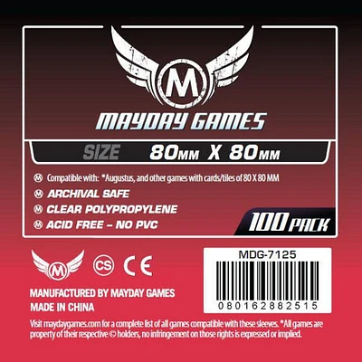 (Mayday) Card Game Sleeves - 100 Unités - 80mm x 80mm