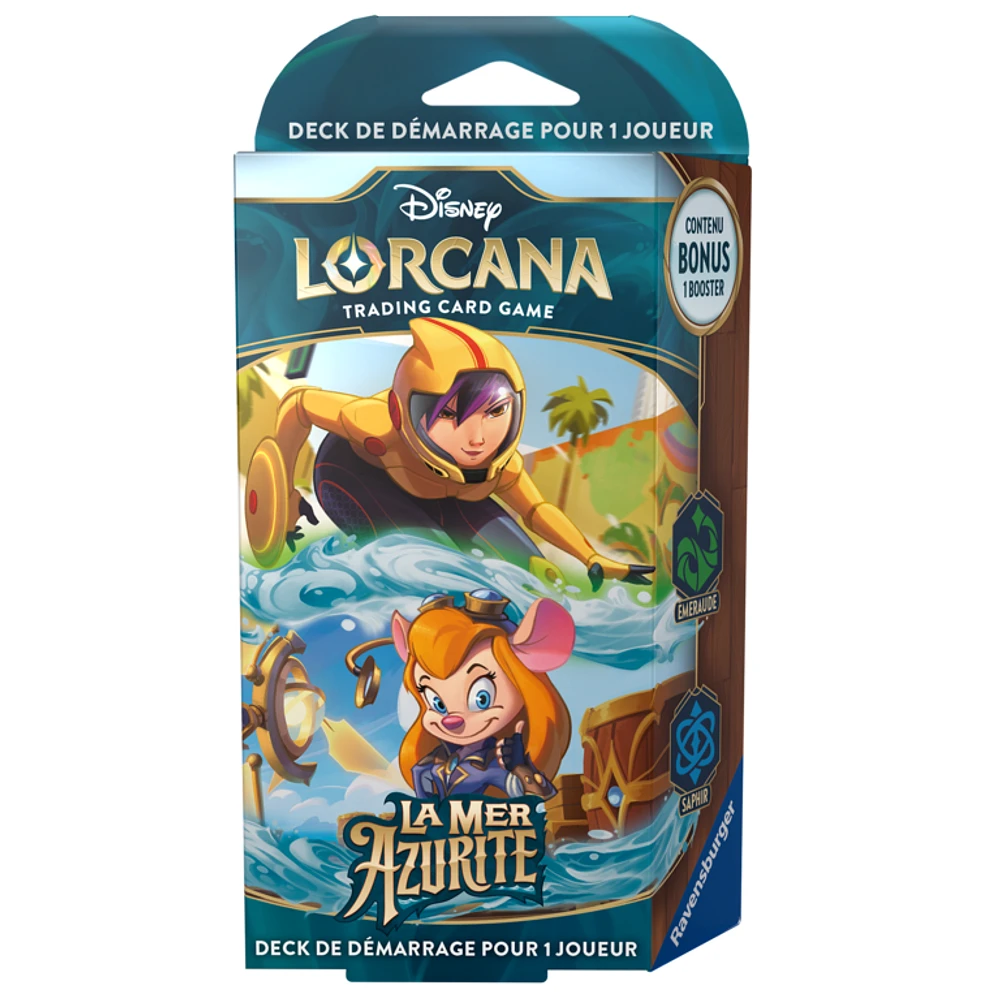 Disney Lorcana - La mer d'Azurite - Deck de démarrage - Émeraude/Saphir (Français)