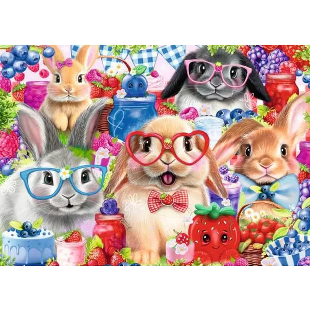 Lapins et petits fruits - 35 pièces