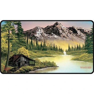 (UP) Playmat - Bob Ross - Black Stitched - Mountain Retreat