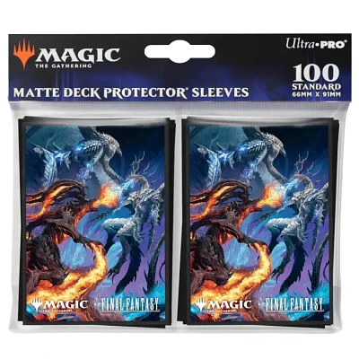 (UP) MTG Sleeves - Bahamut and Ifrit - 100 Unités - 63.5mm x 89mm*