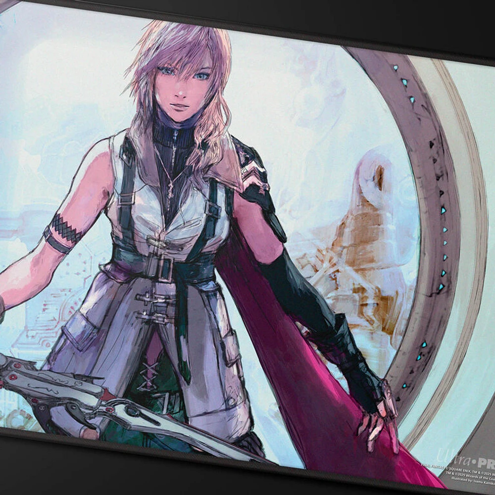 (UP) Playmat - MTG Final Fantasy - Black Stitched - Lightning, Army of One*