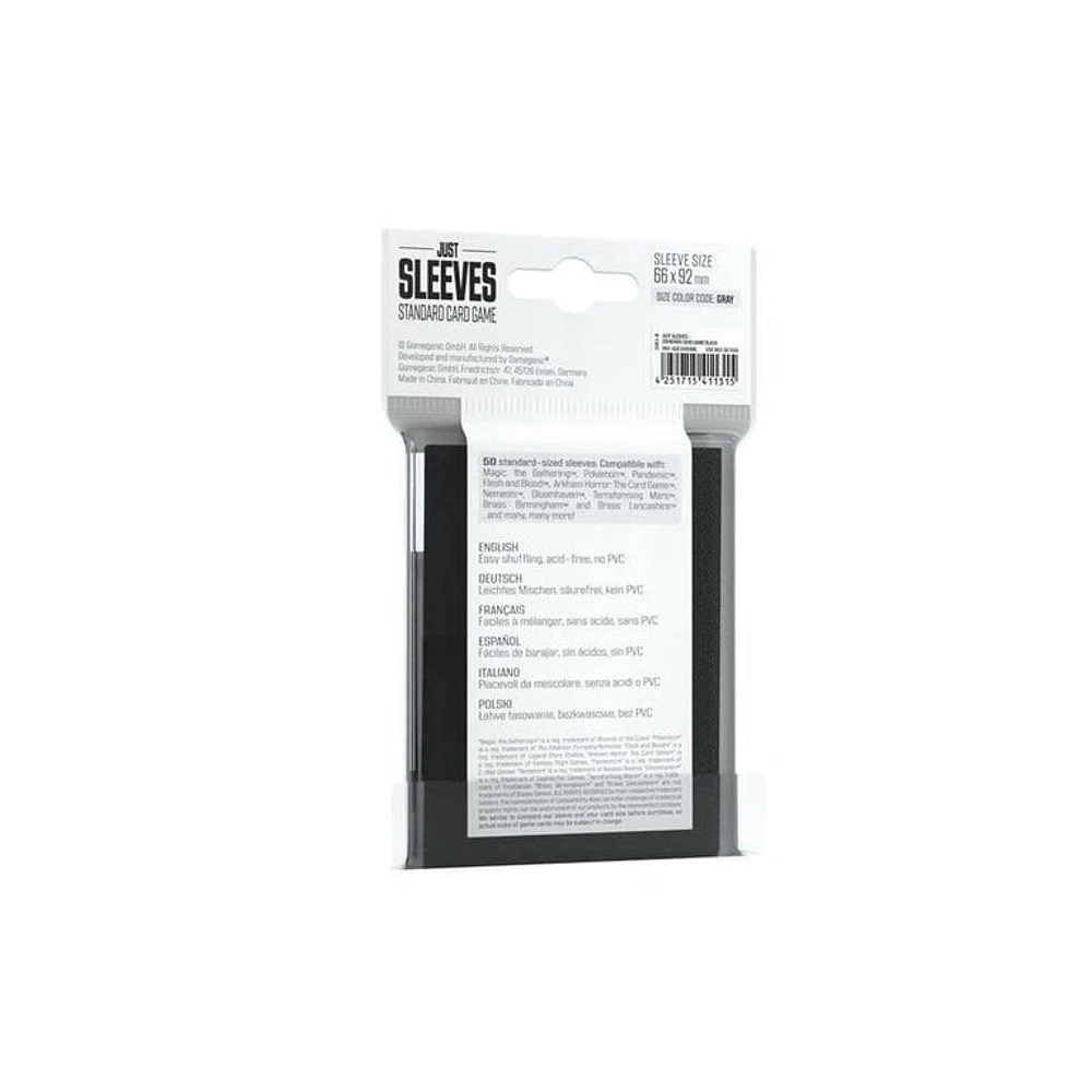 (Gamegenic) Just Sleeves - Standard - Black - 50 unités - 66mm x 92mm