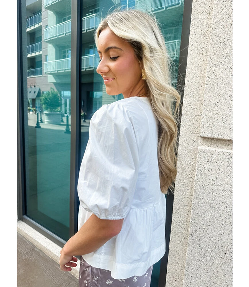 POPLIN BOW BLOUSE