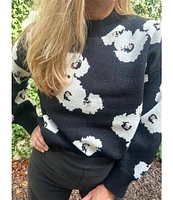 FLORAL FELT SWEATER