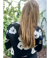 FLORAL FELT SWEATER