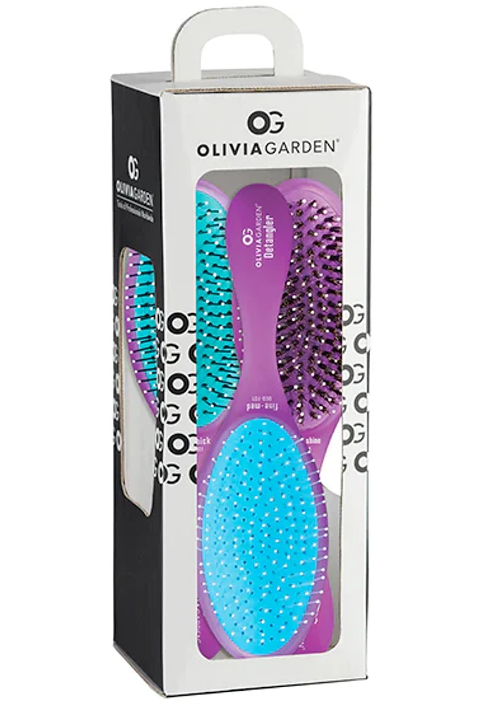 OLIVIA GARDEN - OG BRUSH ***Ensemble 3-en-1 - Mauve OGD-BOX01