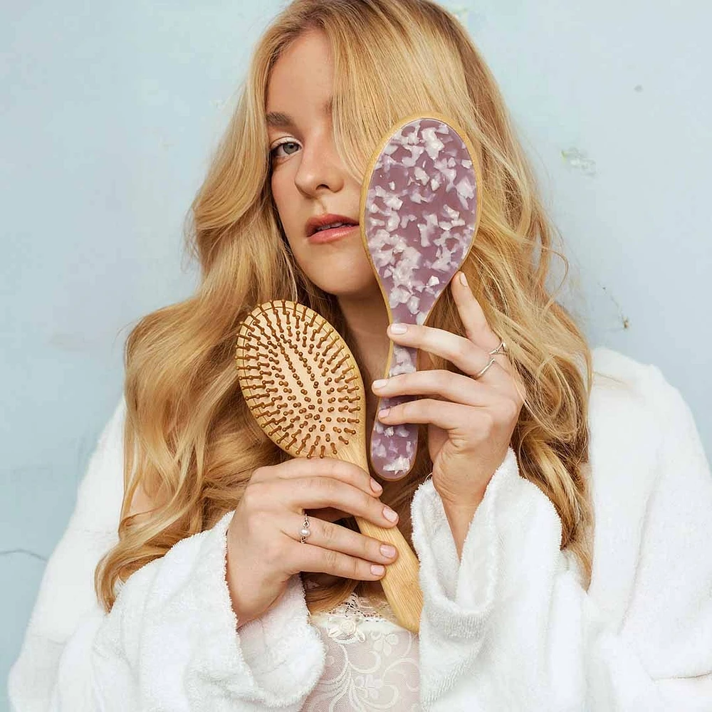 Eco-Friendly Bamboo Hair Brush – gently detangles and cares for your hair and the planet