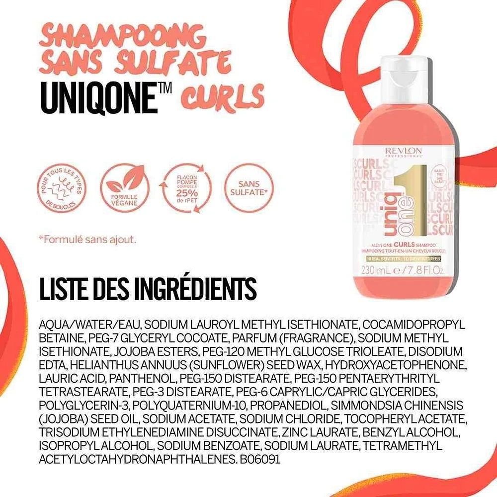 Uniq One Curls | All-In-One Shampoo | Curly Hair – Cleanses, Nourishes, and Defines Curls (230ml/7.8oz)