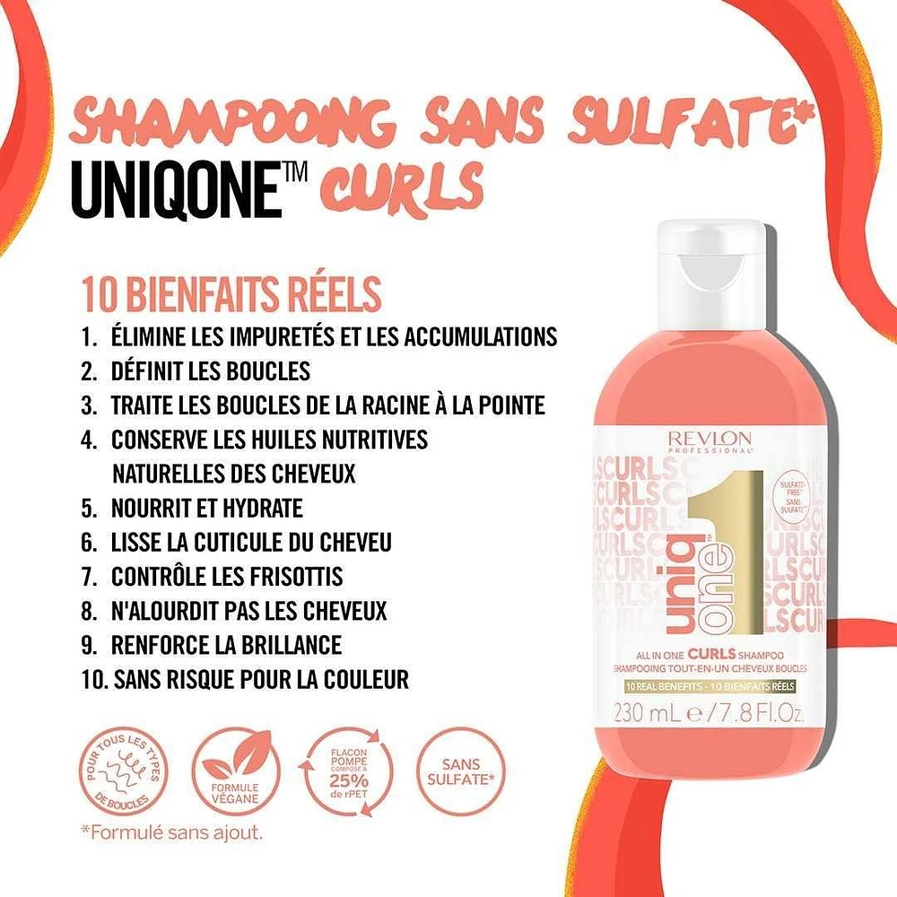 Uniq One Curls | All-In-One Shampoo | Curly Hair – Cleanses, Nourishes, and Defines Curls (230ml/7.8oz)