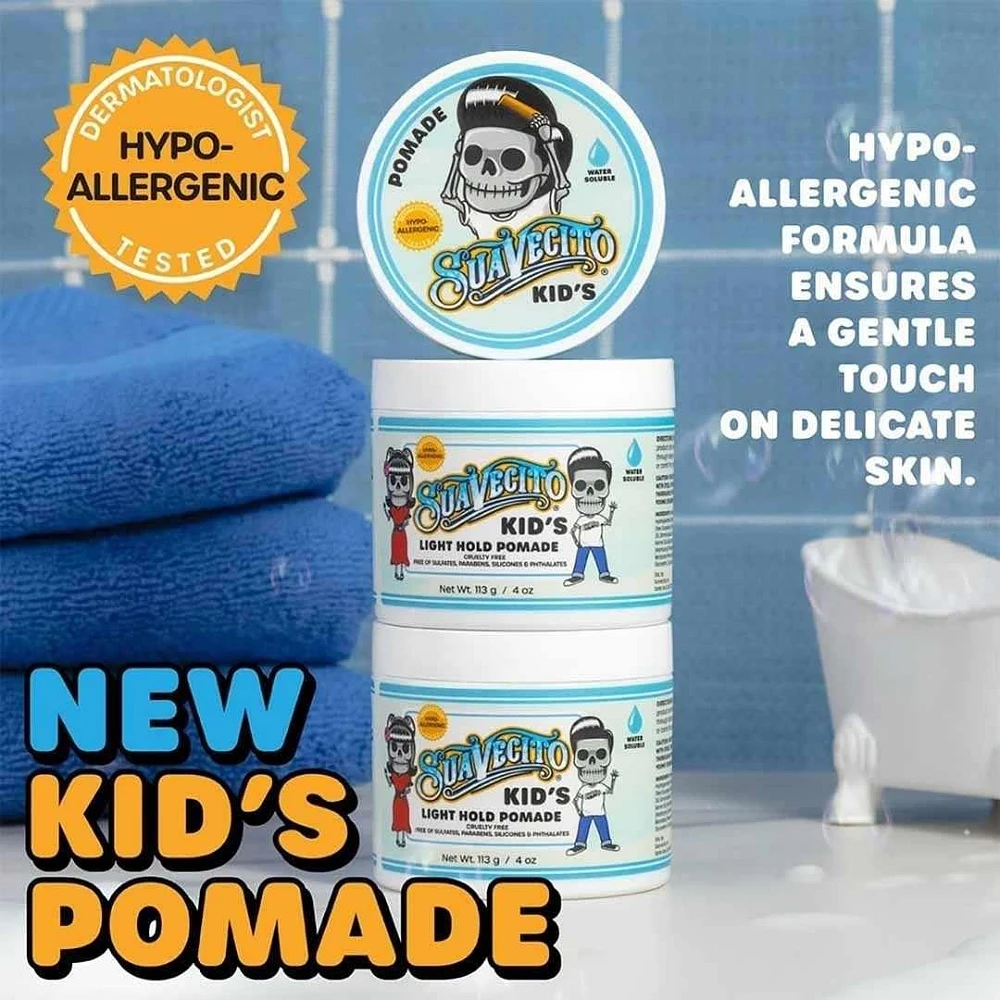Kid's Light Hold Pomade (113 g / 4 oz) – Gentle Pomade for Kids with Natural, Light Hold