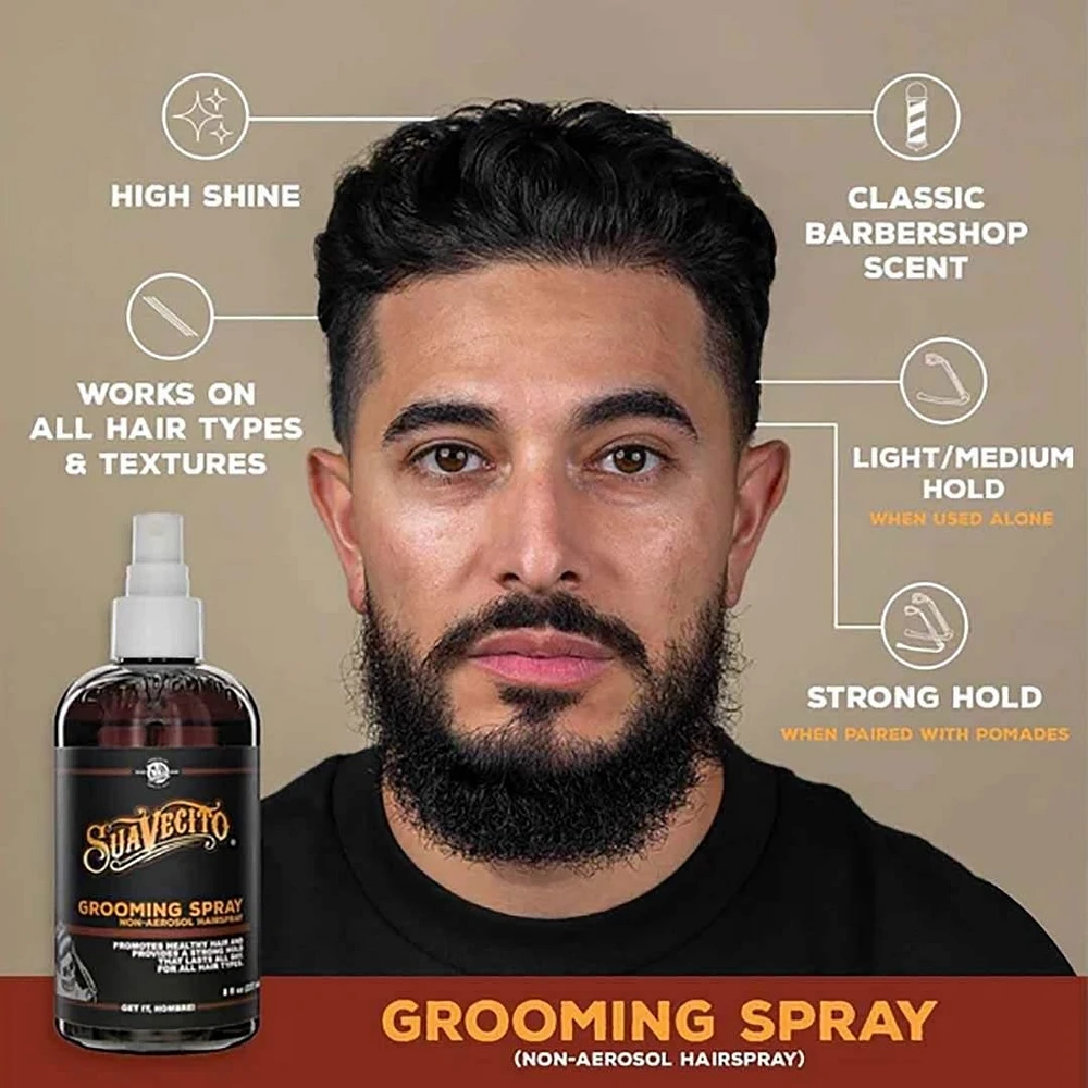 Grooming Spray (237 ml / 8 oz) – Lightweight Finishing Spray for Natural Hold